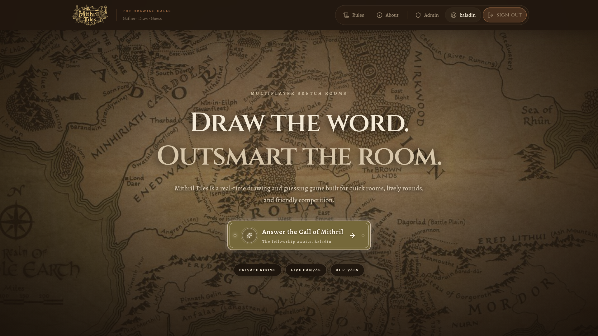 Mithril Tiles interface