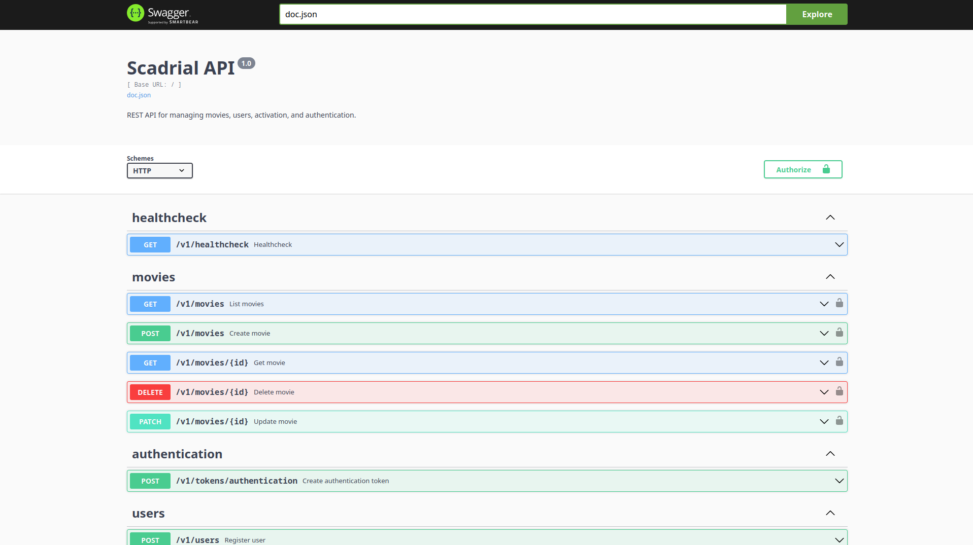 ScadrialAPI interface